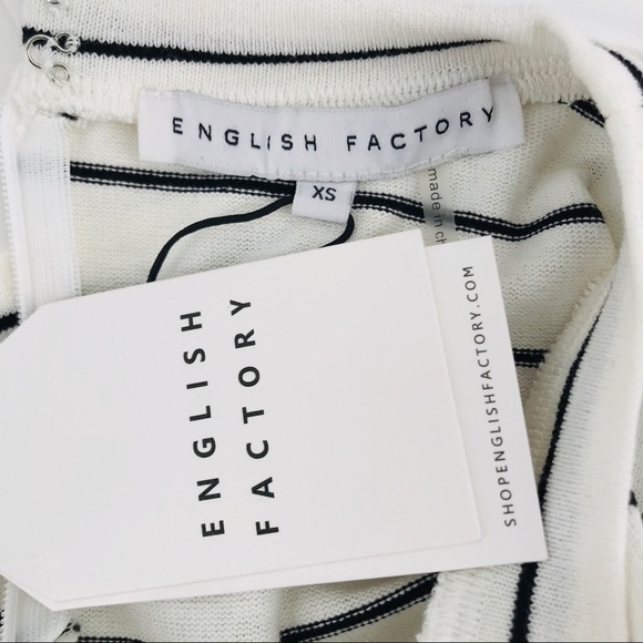 English Factory Striped Ruffle Peplum Hem Top NWT - Picture 4 of 5